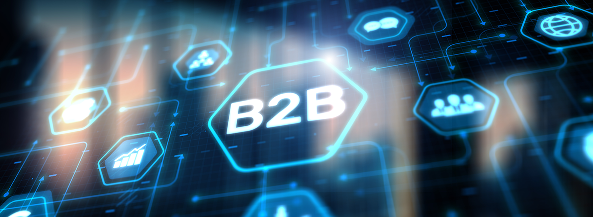 Screen with B2B and other icons.