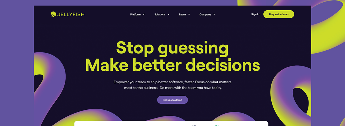 Jellyfish website homepage.