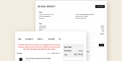 A wine order on the Riboli Family Wines website.