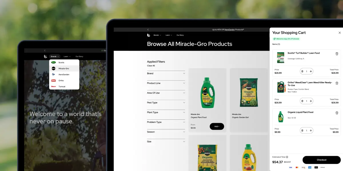 ScottsMiracle-Gro Computer Storefront with Cart